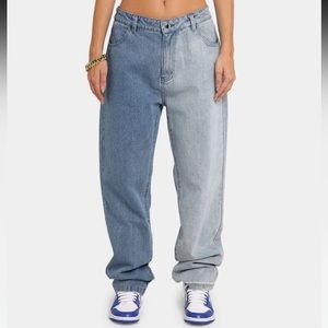 Two Tone Denim Jeans by Fashion Nova in Size 32